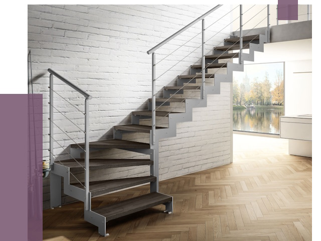 Г-образные лестницы под ключ в Братске от 36990 руб. | ПРОЛЁТ-Брт