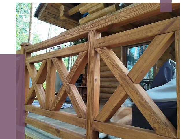 Деревянные перила под ключ в Братске от 7653 руб. 