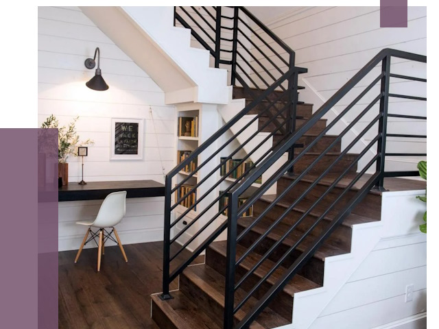 Перила для лестницы в доме в Братске от 7398 руб. — ПРОЛЁТ-Брт