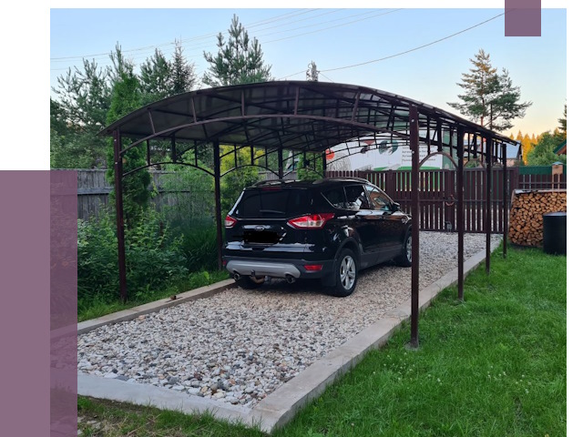 Навесы для автомобиля в Братске от 13112 руб.  | ПРОЛЁТ-Брт
