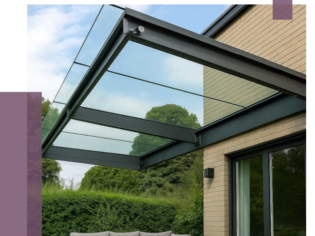 Стеклянные навесы и козырьки в Братске от 12245 руб.