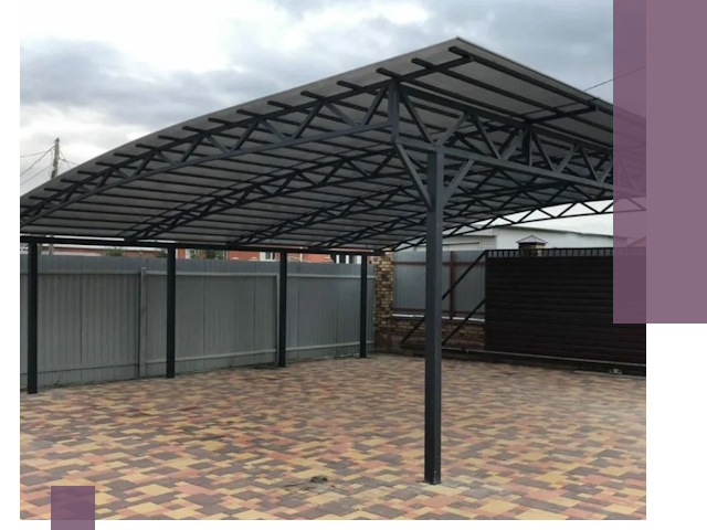 Металлические навесы под ключ в Братске — изготовление и монтаж