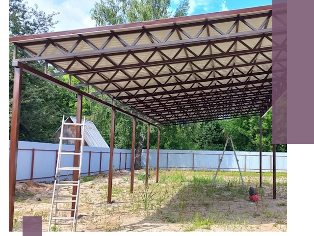 Односкатные навесы под ключ в Братске — изготовление и монтаж