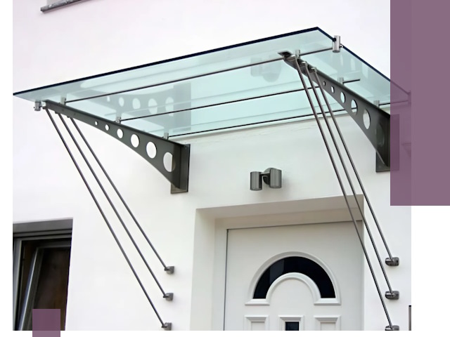 Козырьки над входом под ключ в Братске — изготовление и монтаж