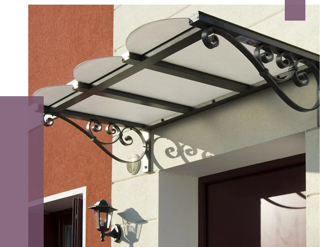 Односкатные козырьки в Братске от 8367 руб.  | ПРОЛЁТ-Брт