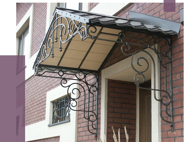 Двускатные козырьки в Братске под ключ от 12755 руб.