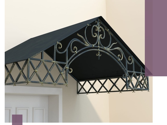 Двускатные металлические козырьки под ключ в Братске